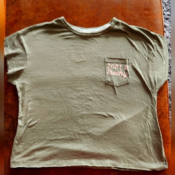 Recycled Revolution Tops - Recycled Revolution 'Don't Be Trashy' Cropped Tee